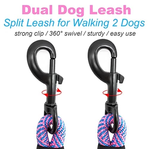 Mycicy Double Dog Leash Coupler 0.8cm (1/3") x 84cm (33") | Tangle-Free Dual Dog Lead for 4.5-16kg Dogs thumbnail 4