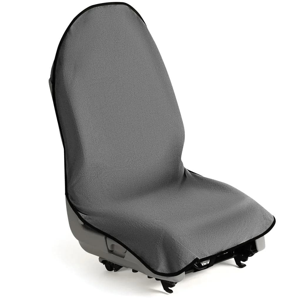 lebogner Waterproof Sweat Towel Car Seat Cover for Gym, Running, Swimming, Beach, Hiking | Universal Fit Anti-Slip Bucket Seat Protector (Black, 1-Pack) — Grey
