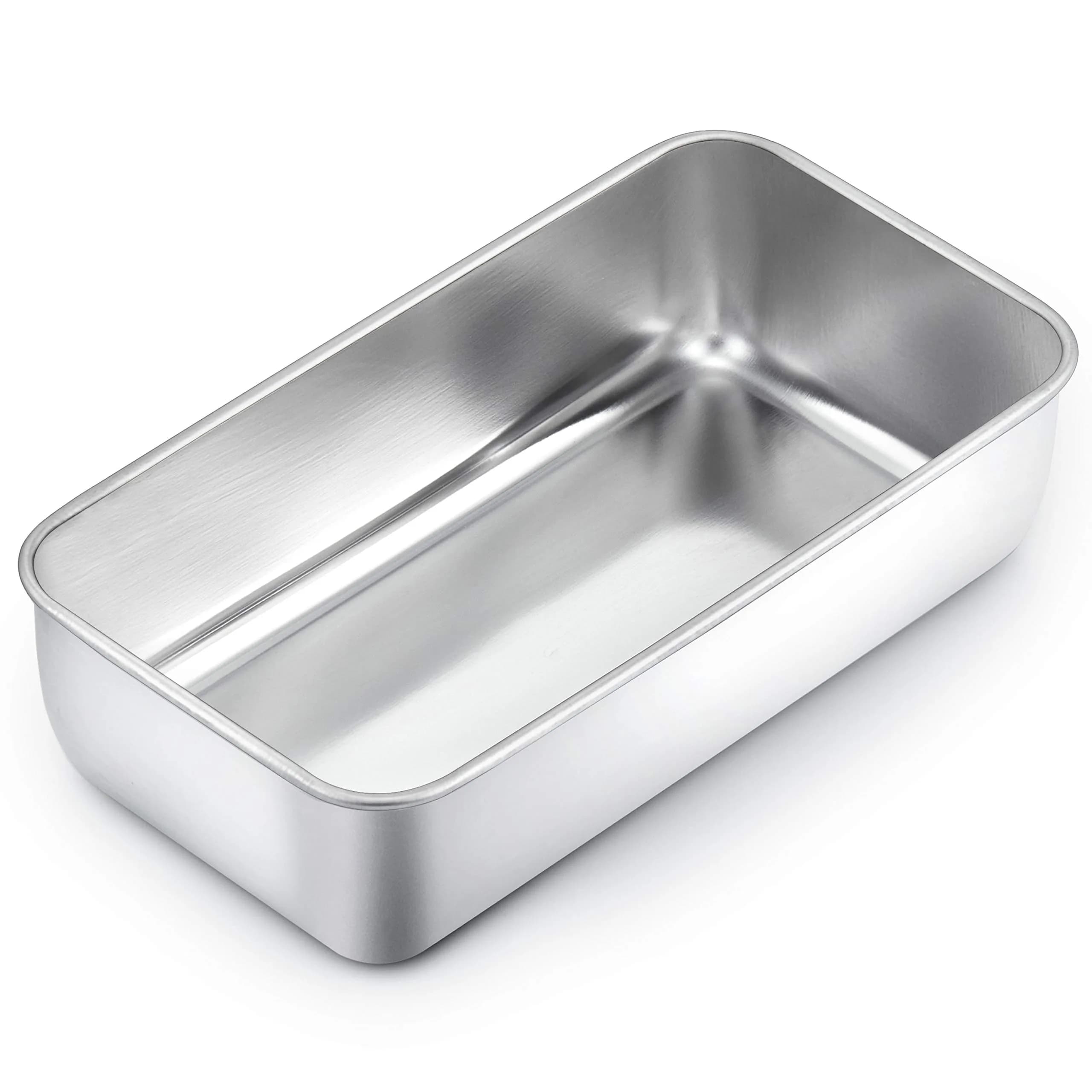 TeamFar Stainless Steel Loaf Pans for Baking Bread, 9.25 x 5 Inch (2-Pack) | Healthy, Non-Toxic, Oven-Safe Baking — Single Pan
