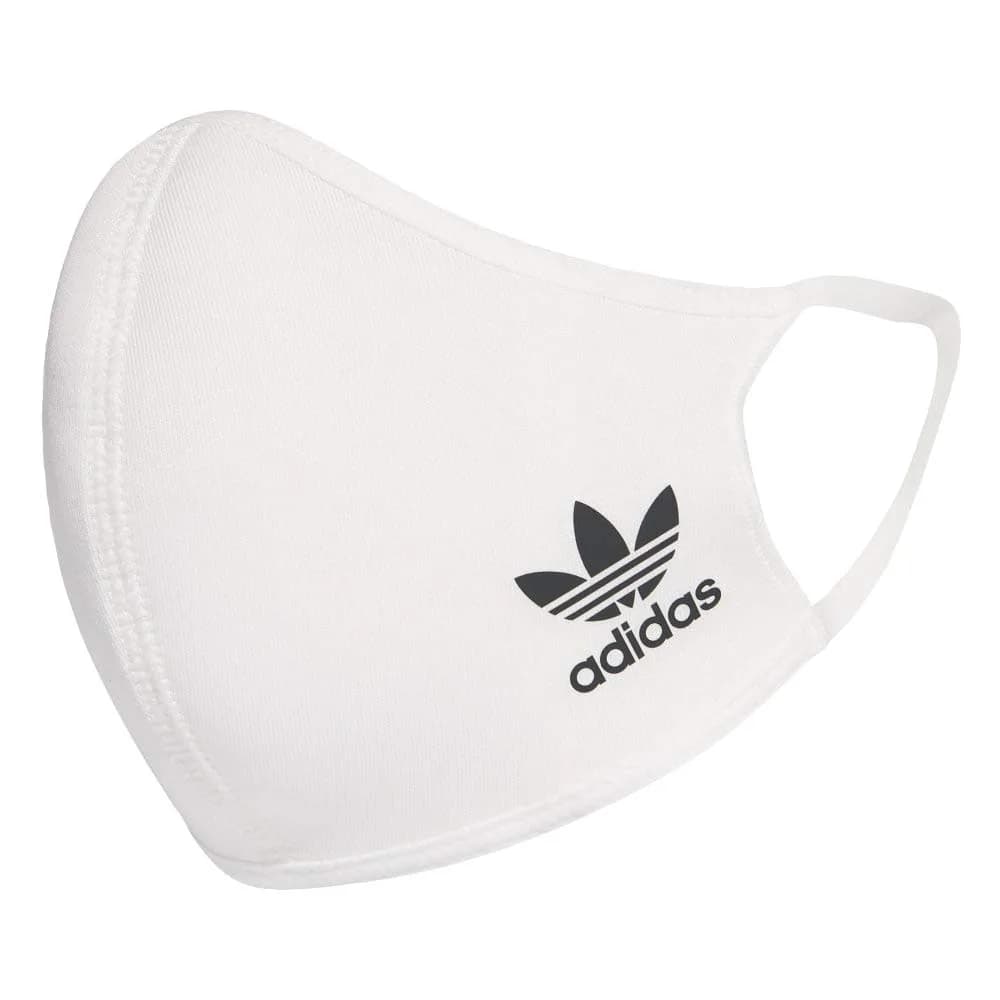 adidas Originals Standard Face Covers 3-Pack, White/Black, Medium/Large | Breathable Polyester Blend for Daily Use - main product image