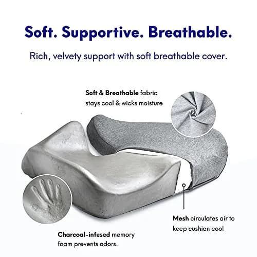 Cushion Lab Patented Pressure Relief Seat Cushion Black | Ergonomically Contoured for Tailbone & Hip Pain Relief thumbnail 5