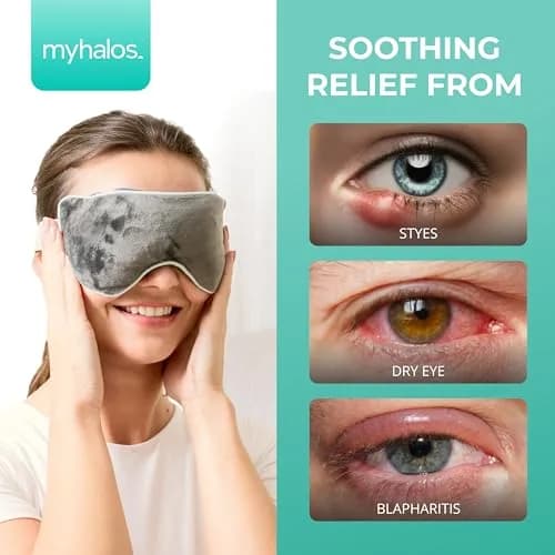 myhalos Heated Eye Mask, Warm Compress for Dry Eyes, Blepharitis & MGD, 1 Count (Gray) thumbnail 3