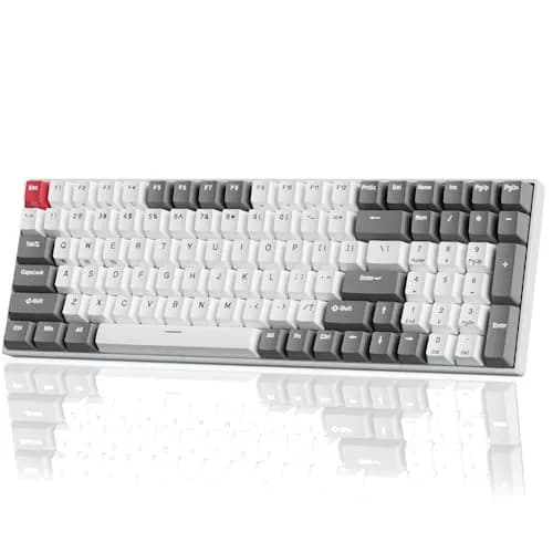 RK ROYAL KLUDGE RK100 Wireless Mechanical Keyboard RGB Backlit Bluetooth5.1/2.4G/Wired 96% Full Size 100-Key Hot Swappable Brown Switch Classic | Gaming Keyboard with Custom RGB thumbnail 1