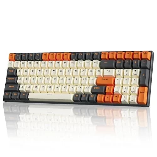RK ROYAL KLUDGE RK100 Wireless Mechanical Keyboard RGB Backlit Bluetooth5.1/2.4G/Wired 96% Full Size 100-Key Hot Swappable Blue Switch Carbon | Compact Gaming Keyboard thumbnail 1