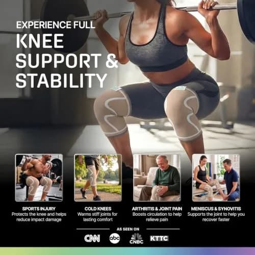 Modvel Compression Knee Brace for Women & Men - 2 Pack | Natural Pain Support for Knee & Arthritis Relief thumbnail 4