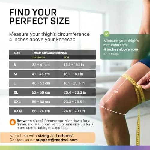 Modvel Compression Knee Brace for Women & Men - 2 Pack | Support for Knee Pain, Arthritis & Meniscus Tear, Breathable & Ergonomic Fit thumbnail 3