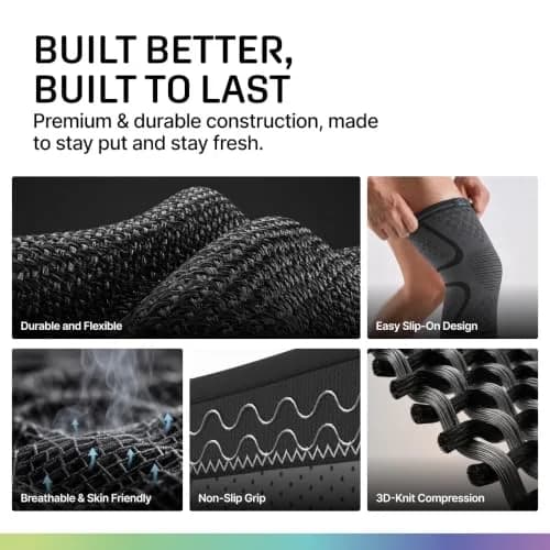 Modvel Compression Knee Brace for Women & Men - 2 Pack | Support for Knee Pain, Arthritis & ACL thumbnail 7