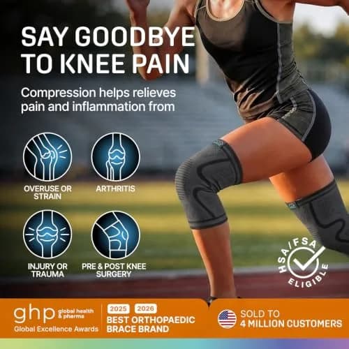 Modvel Compression Knee Brace for Women & Men - 2 Pack | Support for Knee Pain, Arthritis & ACL thumbnail 2