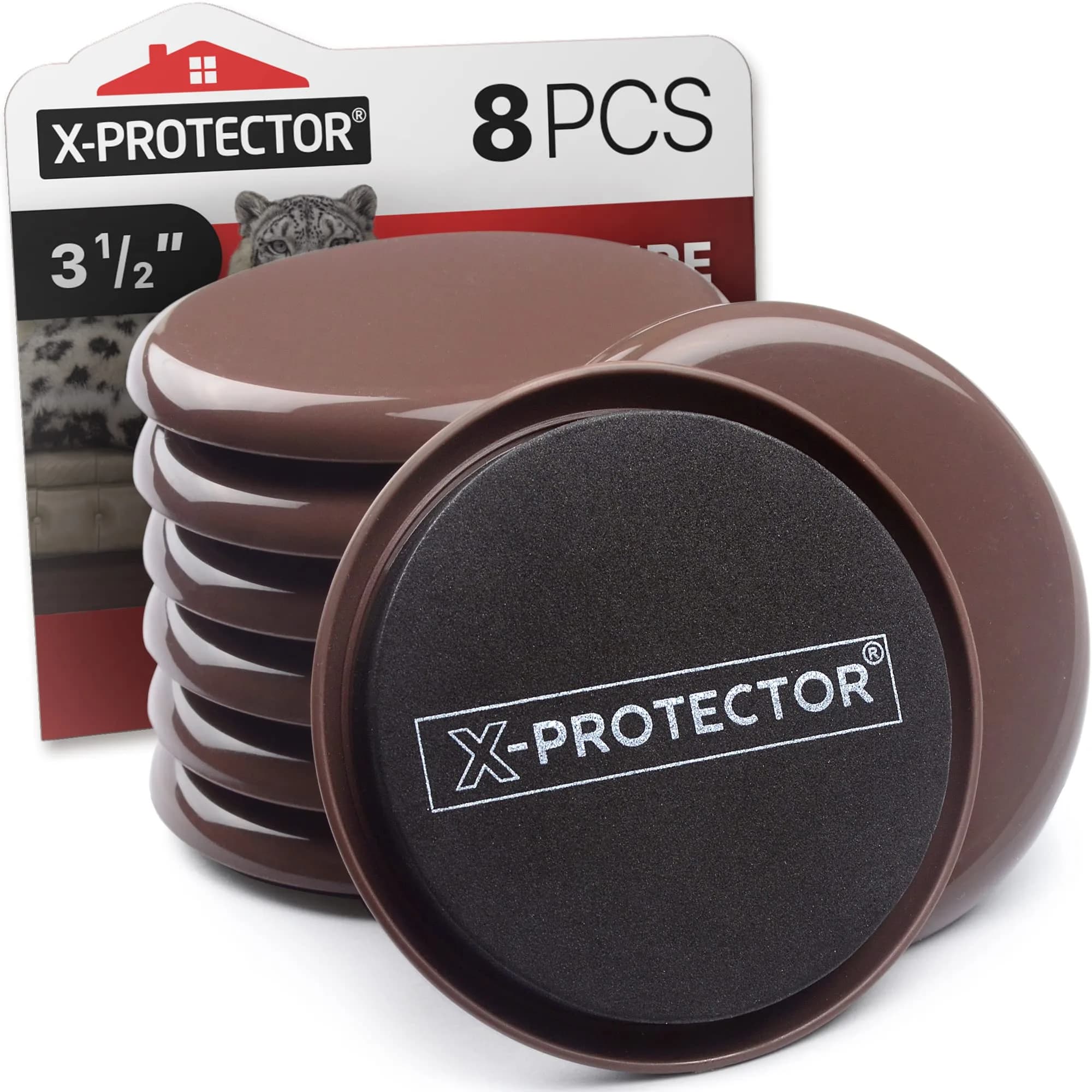 X-Protector Heavy Duty Furniture Sliders for Carpet 4.75" (8 PCS) | Move Furniture Easily & Safely — 8 PCS 3.5"