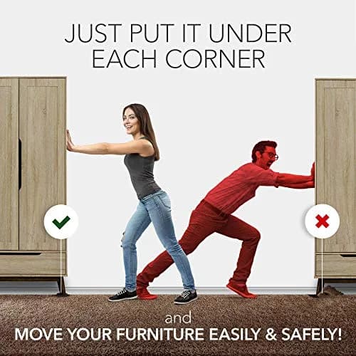 X-Protector Furniture Sliders for Carpet, 8 PCS 3 1/2" Moving Pads | Heavy Duty Carpet Glides for Easy Furniture Moving thumbnail 5