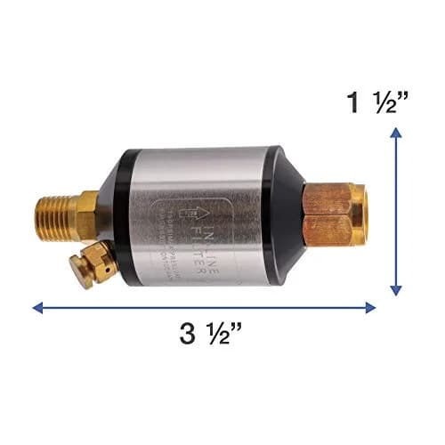 TCP Global Mini In-Line Air Filter, Oil & Water Separator | Aluminum Body, 1/4" Inlet/Outlet thumbnail 5