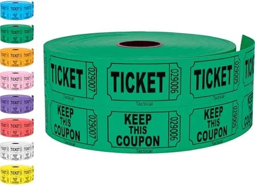 Tacticai Green Raffle Tickets Double Roll 1000 Count | Consecutively Numbered for Events thumbnail 1