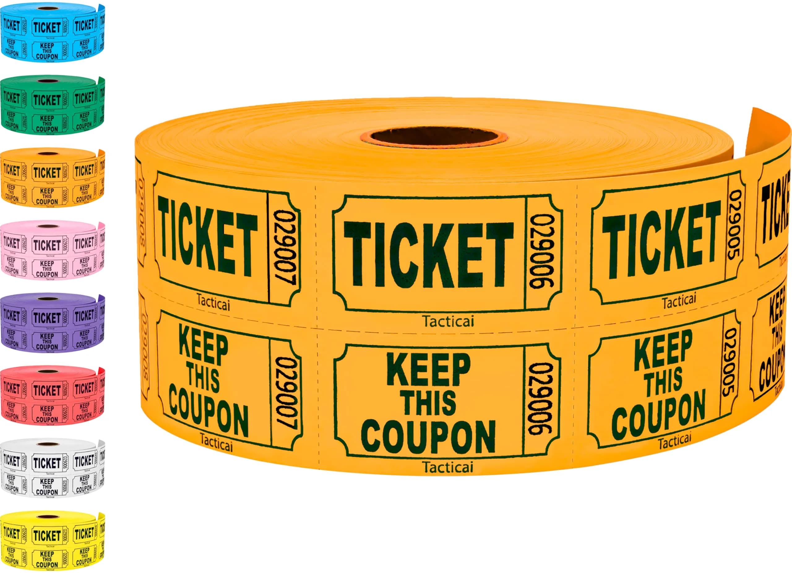 Tacticai Orange Raffle Tickets 1000 Count | Event & Fundraiser Essentials