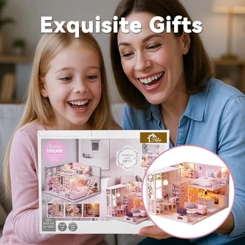 Flever Tranquil Life DIY Miniature Dollhouse Kit with Loft Apartment Scene, 1:32 Scale | 18-24 Hour Assembly thumbnail 8