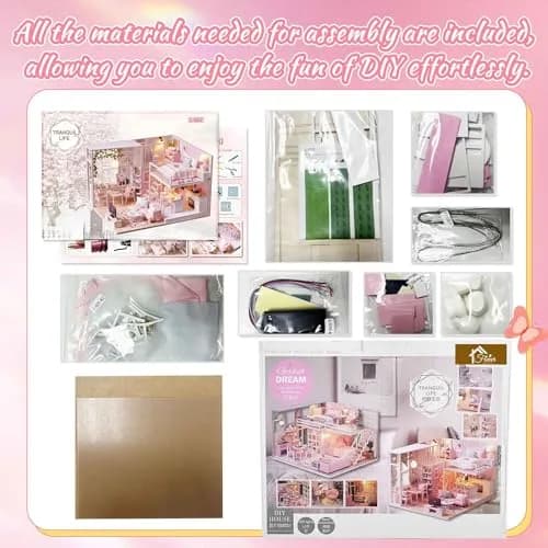 Flever Tranquil Life DIY Miniature Dollhouse Kit with Loft Apartment Scene, 1:32 Scale | 18-24 Hour Assembly thumbnail 3