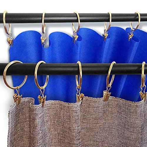 LLPJS Curtain Rings with Clips 1.5 inch ID | Gold 60 Pack for Elegant Drapery thumbnail 5