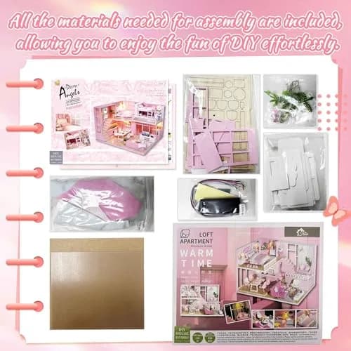 Flever Dream Angel DIY Dollhouse Miniature Kit 24cm (9.6") | 1:32 Scale Craft Model for Ages 14+ thumbnail 3