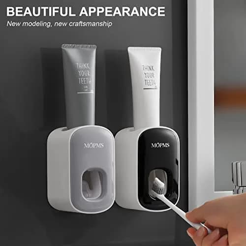 MOPMS Automatic Toothpaste Dispenser Grey | Hygienic Hands-Free Squeeze for Kids & Adults thumbnail 9