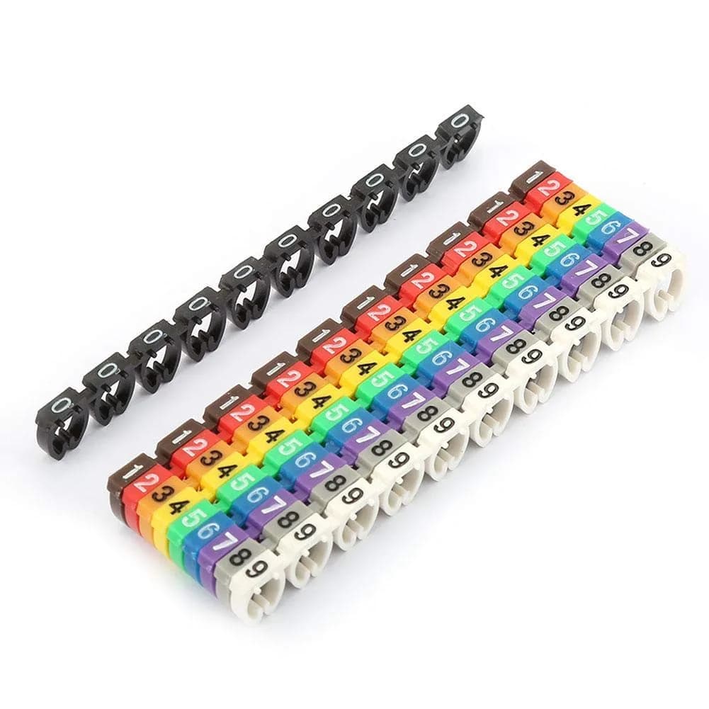 Fafeicy Wire Markers 100 PCS KCM-6MM Square | Bright Color Cables Label for Easy Identification - main product image