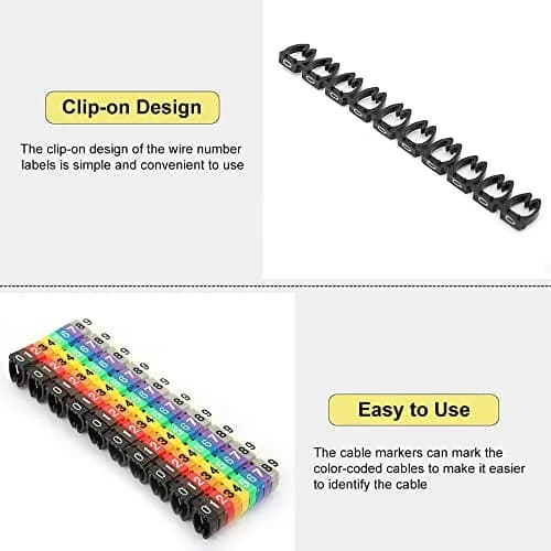 Fafeicy Wire Markers 100 PCS KCM-6MM Square | Bright Color Cables Label for Easy Identification thumbnail 4
