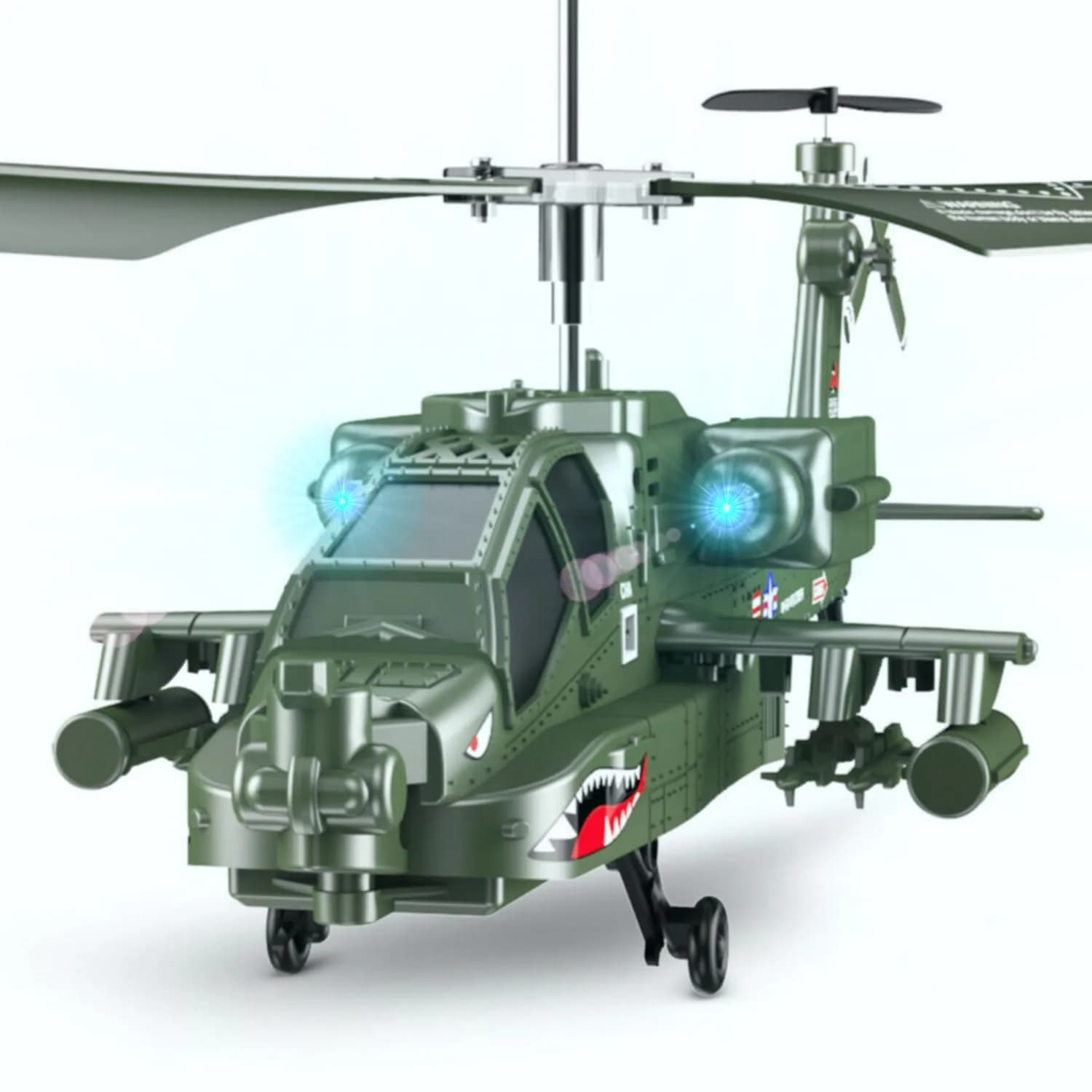 POCO DIVO Apache AH-64 Helicopter RC Flight Infrared 3CH Gyro Military Model | 8.7" L x 2.8" W x 3.7" H | 190mm Main Rotor - main product image
