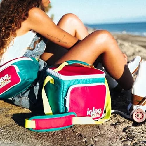Igloo Retro Collection Square Lunch Bag with Leakproof Insulation, 9 Can Capacity, Neon Color thumbnail 5