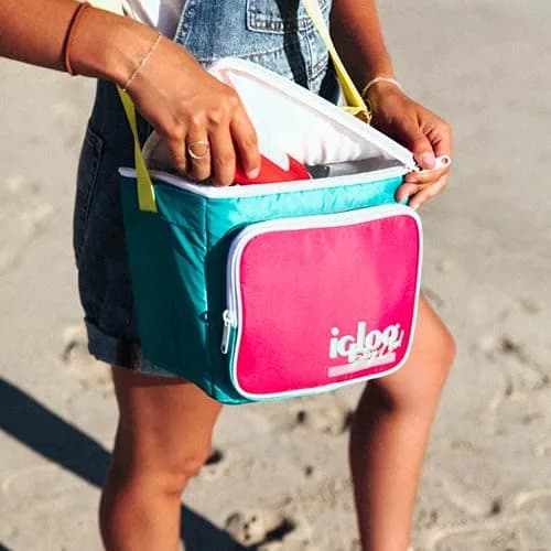 Igloo Retro Collection Square Lunch Bag with Leakproof Insulation, 9 Can Capacity, Neon Color thumbnail 3