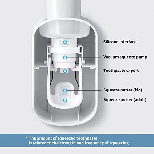 MOPMS Automatic Toothpaste Dispenser Black 1Pc | Hands-Free Squeeze for Kids & Adults thumbnail 7