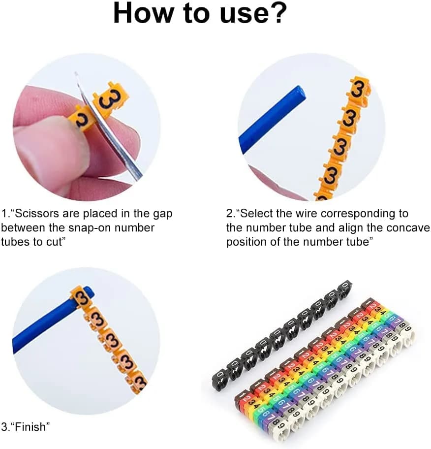 Fafeicy Clip on Wire Markers 150PCS | Colorful Cable Number Labels for Marking Wires thumbnail 4