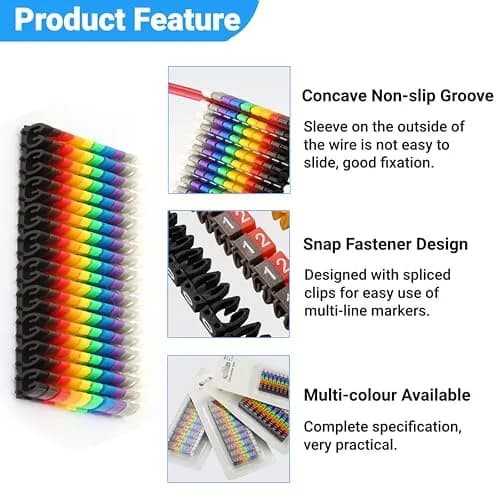 Fafeicy Clip on Wire Markers 100PCS | Bright Color Cable Labels for Easy Identification thumbnail 7