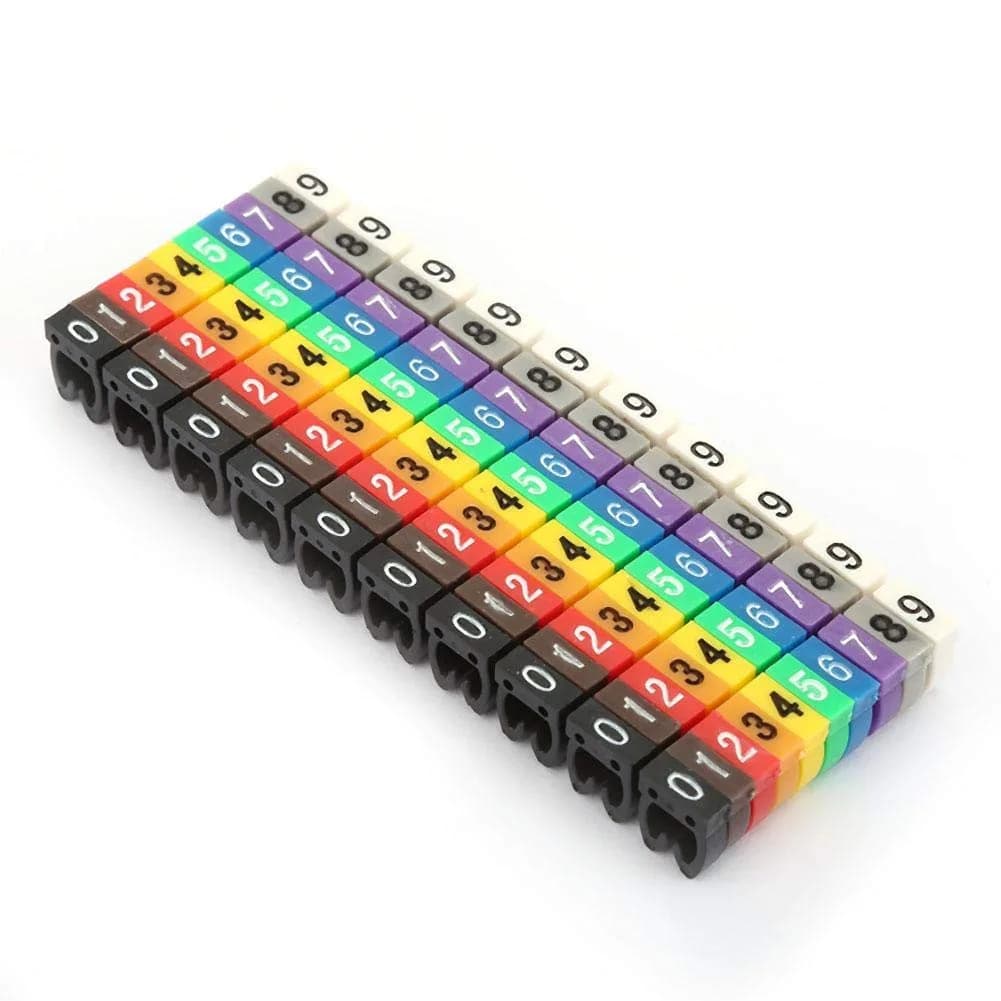 Fafeicy Colorful Wire Number Labels 100PCS | Cable Markers for Easy Identification