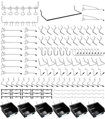 FRIMOONY 188-Piece Pegboard Hook and Accessory Set with Bins and Locks | 1.56 kg (3.44 lb) thumbnail 1