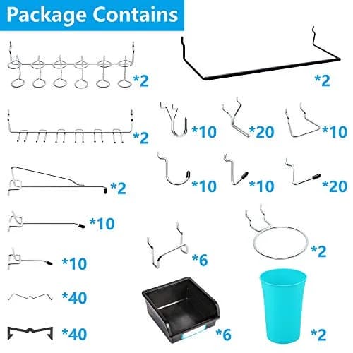 FRIMOONY Pegboard Hooks with Bins & Locks, 204 PCS (80 Locks) | Organize Tools & Supplies thumbnail 2