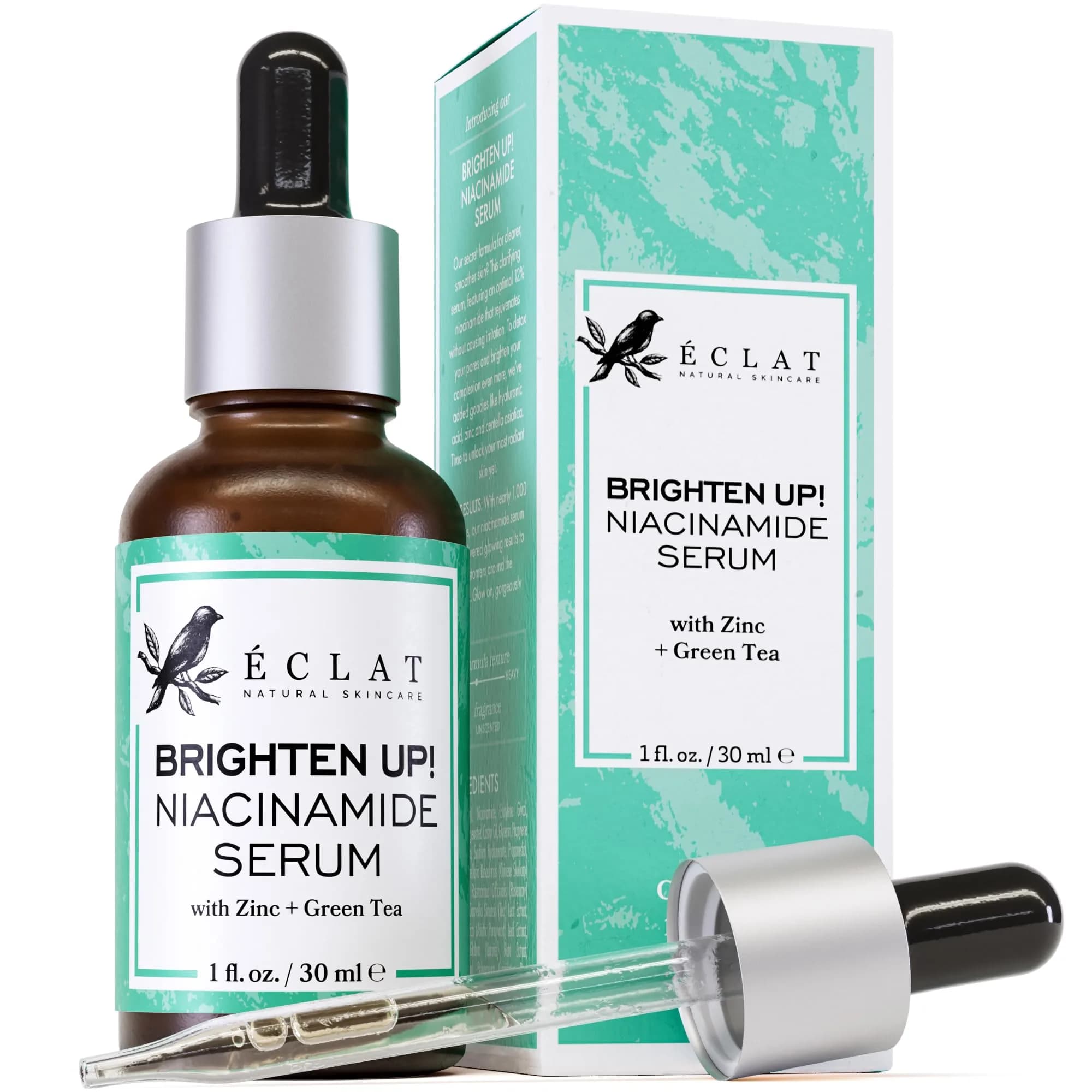 Eclat Skincare Clarifying Niacinamide Serum 30ml (1 Fl Oz) | Brightens Skin Tone & Minimizes Pores