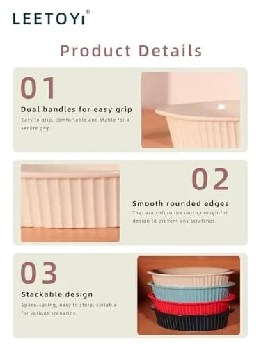 LEETOYI Porcelain Small Oval Au Gratin Pans, Baking Dish Set for 1 or 2 person servings, Bakeware with Double Handle for Kitchen and Home, Set of 2 (White) | Oven & Microwave Safe thumbnail 8