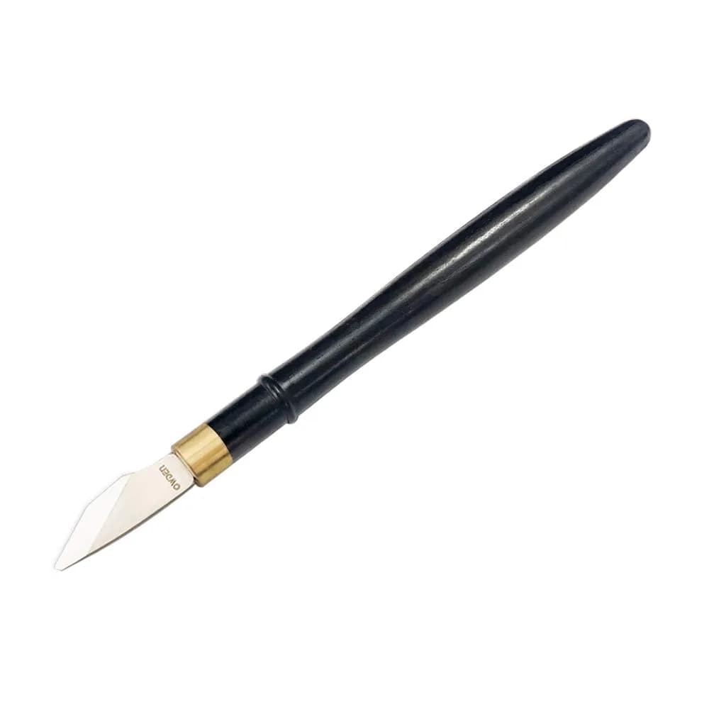 OWDEN Precision Leather Carving and Cutting Knife | Alloy Steel Blade, Ebony Handle | 157mm (6.18in) - main product image