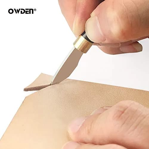 OWDEN Precision Leather Carving and Cutting Knife | Alloy Steel Blade, Ebony Handle | 157mm (6.18in) thumbnail 4