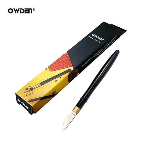 OWDEN Precision Leather Carving and Cutting Knife | Alloy Steel Blade, Ebony Handle | 157mm (6.18in) thumbnail 7