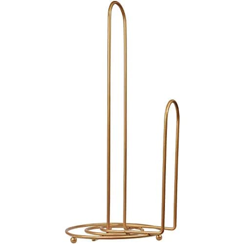 Blue Donuts Paper Towel Holder - Farmhouse Design, Gold Finish, 13.5 in x 6 in | Easy One-Handed Tear thumbnail 2