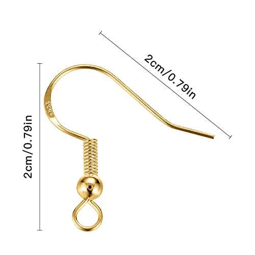 Lhedon 925 Sterling Silver Earring Hooks 200 PCS | Hypoallergenic Jewelry Making Kit with Jump Rings & Backs thumbnail 4