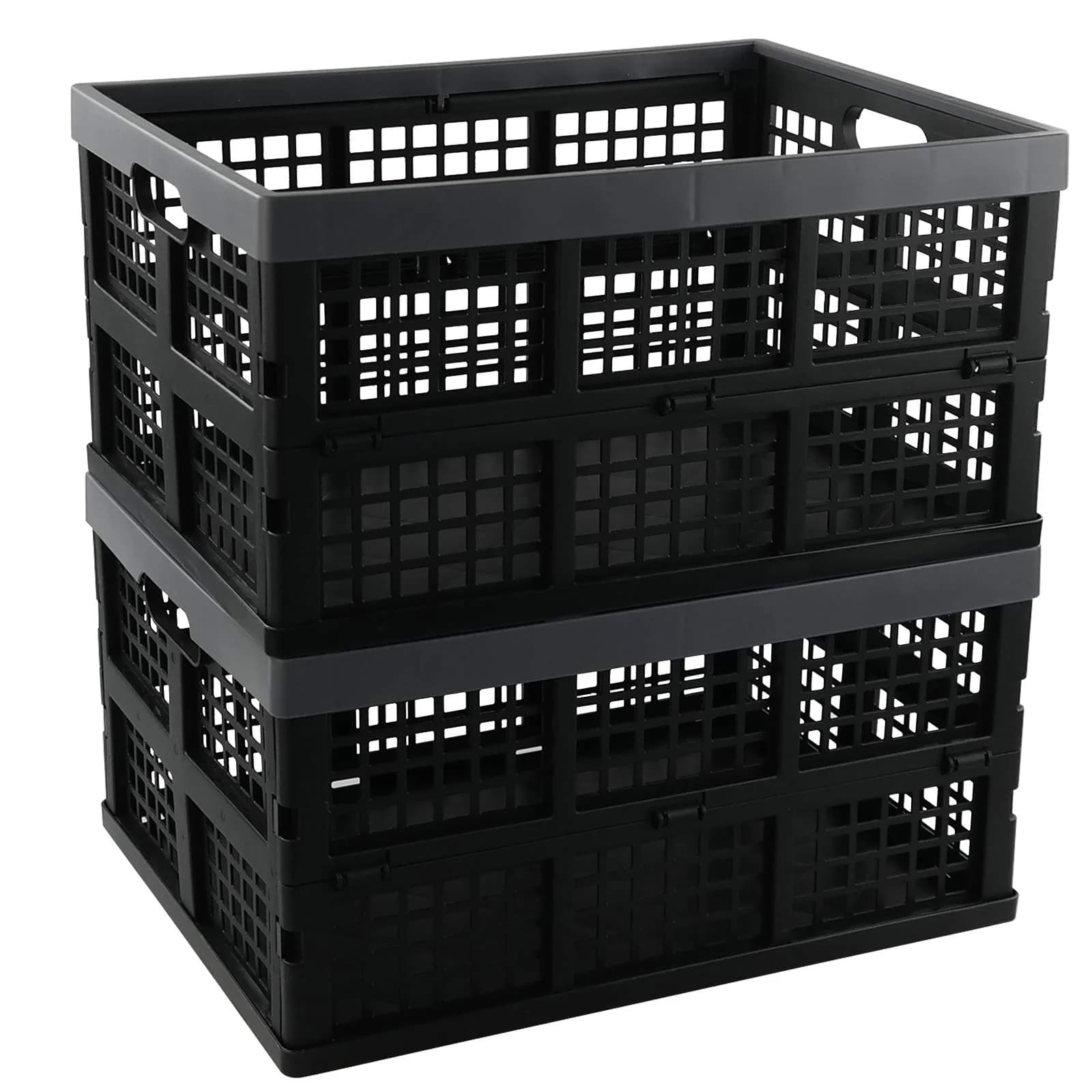 Sosody 34 L Plastic Storage Milk Crates, Large Collapsible Basket | Foldable, Durable & Spacious (70-120c) - main product image