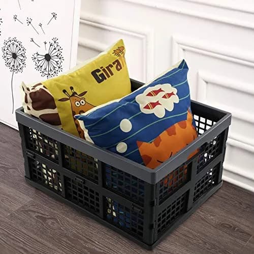 Sosody 34 L Plastic Storage Milk Crates, Large Collapsible Basket | Foldable, Durable & Spacious (70-120c) thumbnail 3