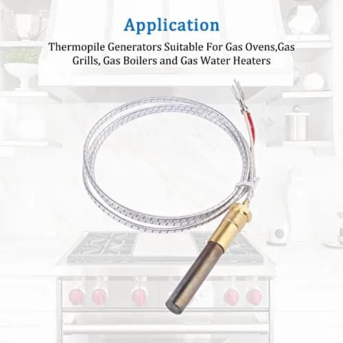 ChangTa Gas Fryer Thermopile Thermocouple 2-Wire Replacement for Imperial Elite Frymaster Dean Pitco and Italian FAGE Gas Pizza Oven | Corrosion-Resistant, Long Service Life thumbnail 5