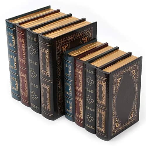 Tosnail Decorative Book Boxes Set of 2 | Rustic Flower Pattern, 20cm (7.9") x 14cm (5.4") x 16cm (6.1") thumbnail 1