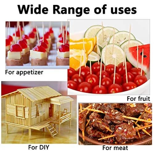BLUE TOP Bamboo Toothpicks 1000 PCS in 4 Bottles | Eco-Friendly Natural Bamboo, Sturdy & Smooth thumbnail 6