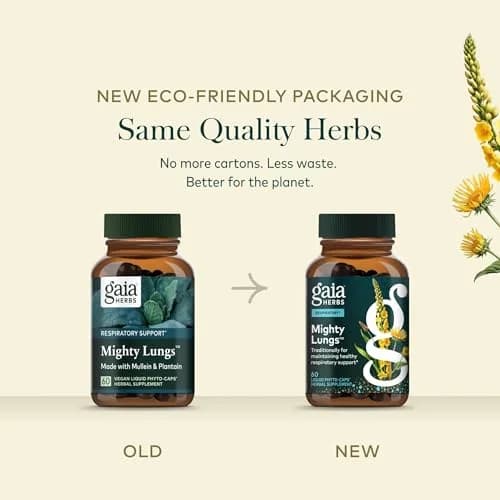 Gaia Herbs Mighty Lungs Vegan Capsules 60 Count (180 Vegan Capsules) | Supports Respiratory Health thumbnail 7