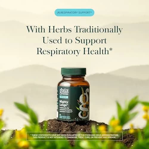 Gaia Herbs Mighty Lungs Vegan Capsules 60 Count (180 Vegan Capsules) | Supports Respiratory Health thumbnail 3
