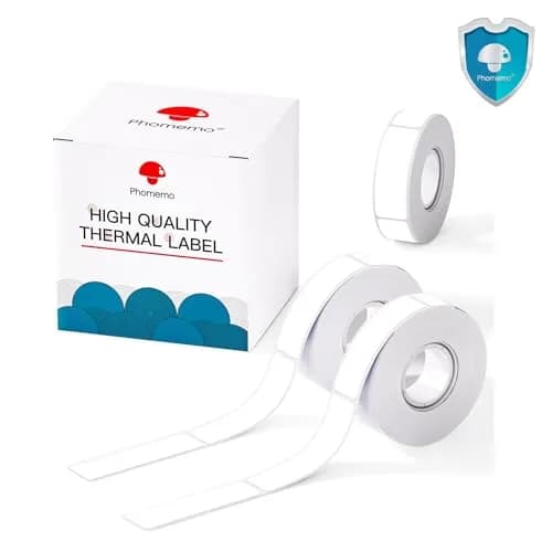 Phomemo Labels-D30 Adhesive Thermal White Label Paper 12mm x 40mm | Water & Abrasion Resistant, BPA Free thumbnail 1