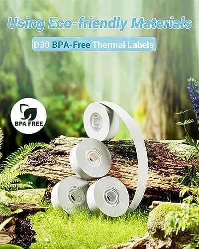 Phomemo Labels-D30 Adhesive Thermal White Label Paper 12mm x 40mm | Water & Abrasion Resistant, BPA Free thumbnail 5