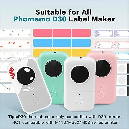 Phomemo Labels-D30 Adhesive Thermal White Label Paper 12mm x 40mm | Water & Abrasion Resistant, BPA Free thumbnail 3